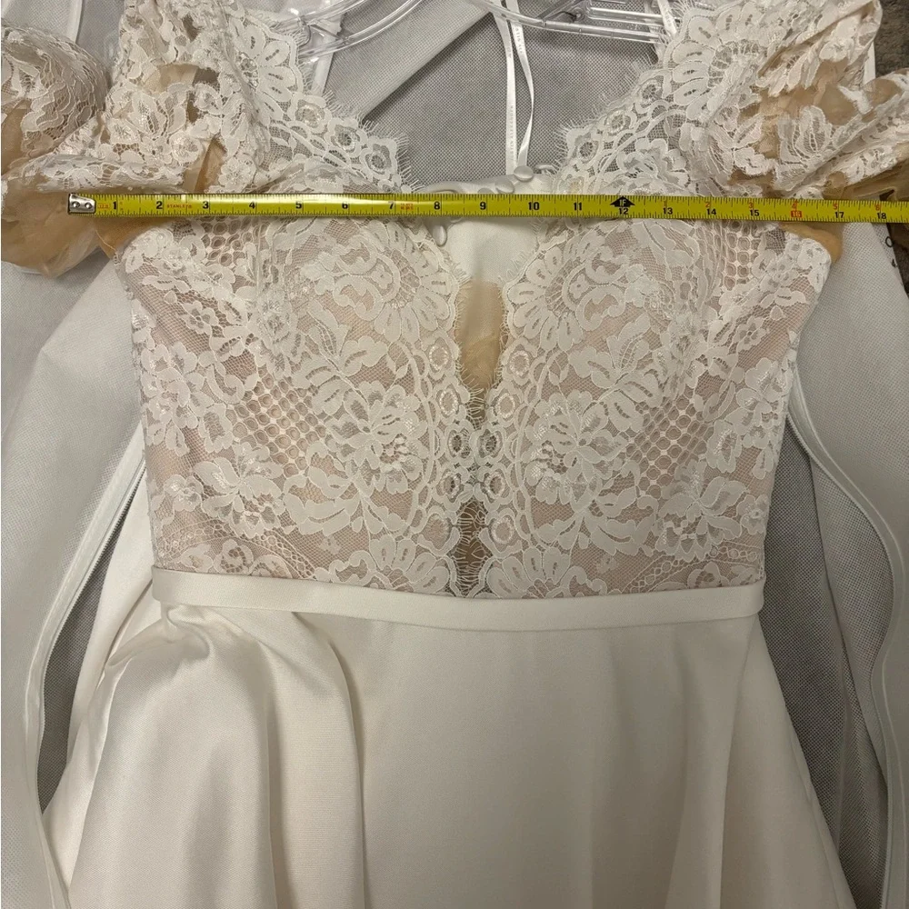 Eyelash Lace Wedding Dress - Picture 12 of 16